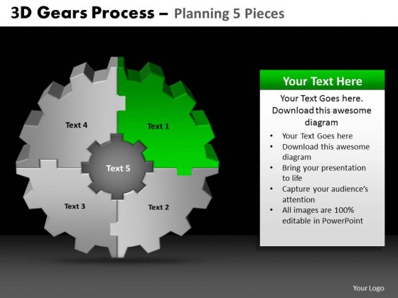 PowerPoint Template Download Gears Process Planning Ppt Slides