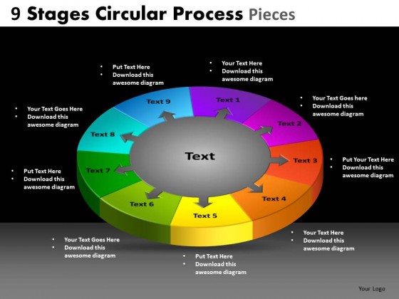 PowerPoint Template Editable Circular Process Ppt Slides