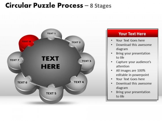 PowerPoint Template Editable Circular Puzzle Process Ppt Slides