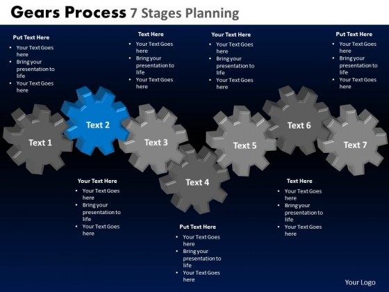 PowerPoint Template Editable Gears Process Ppt Slides
