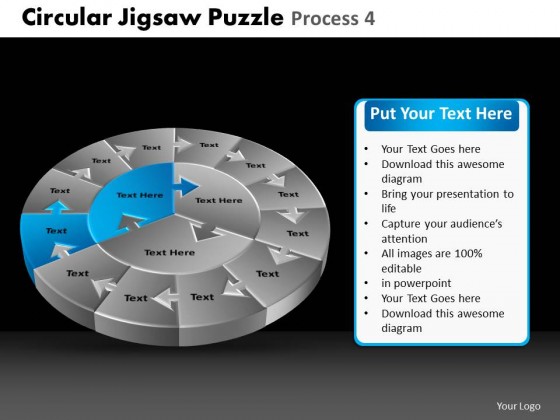 PowerPoint Template Global Circular Jigsaw Puzzle Ppt Slides