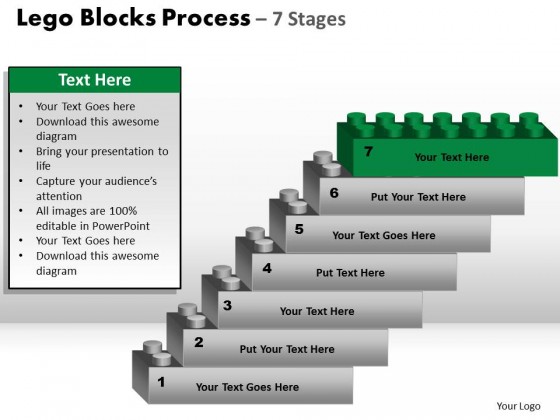 PowerPoint Template Leadership Lego Blocks Process Ppt Slides