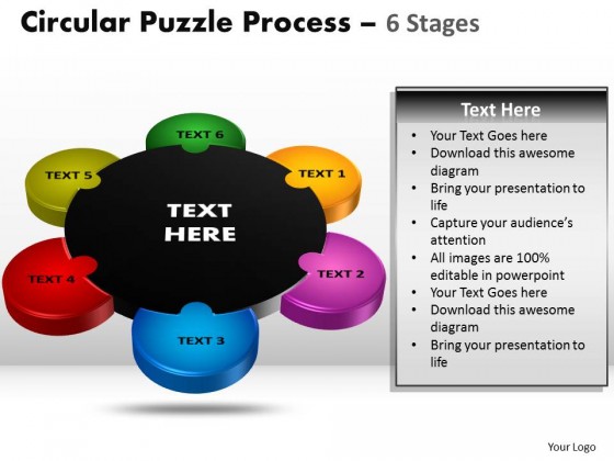 PowerPoint Template Process Circular Puzzle Ppt Slides