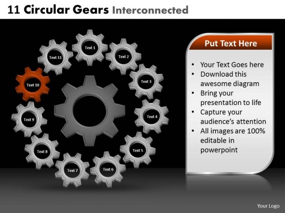 PowerPoint Template Success Circular Gears Ppt Slides