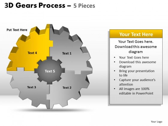 PowerPoint Template Teamwork Gear Process Ppt Slides
