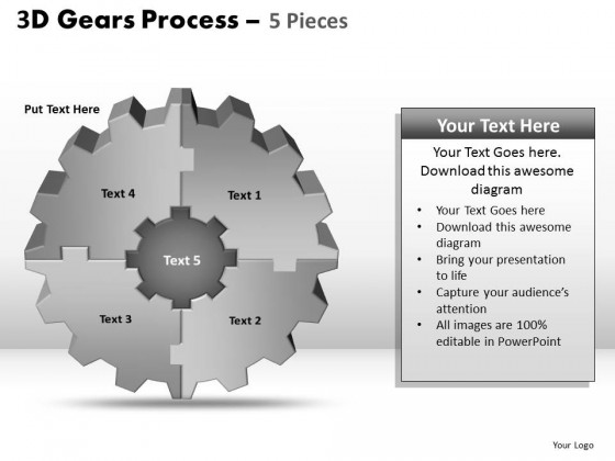PowerPoint Template Teamwork Gear Process Ppt Slides