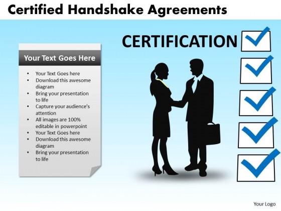 PowerPoint Template Teamwork Handshake Agreements Ppt Slides