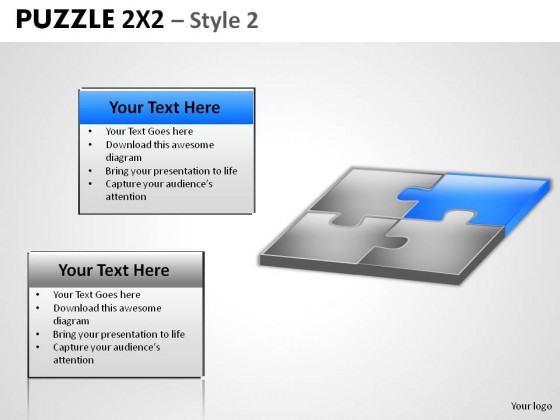 Puzzle 2x2 Style 2 PowerPoint Presentation Slides