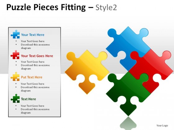 Puzzle Pieces Fitting Style 2 PowerPoint Presentation Slides