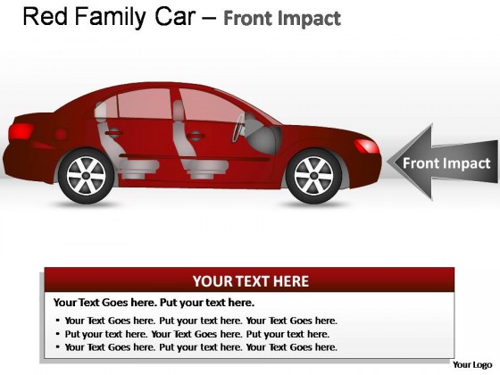Red Family Car Side View PowerPoint Presentation Slides