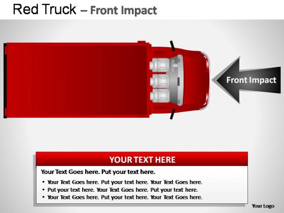 Red Truck Top View PowerPoint Presentation Slides