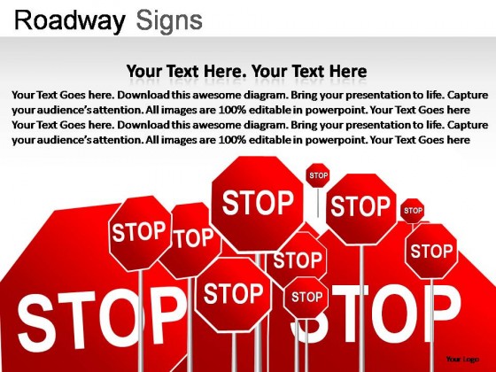 Roadway Signs PowerPoint Presentation Slides