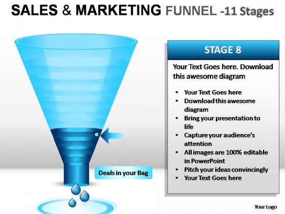 Sales And Marketing Funnel 11 Stages PowerPoint Presentation Slides