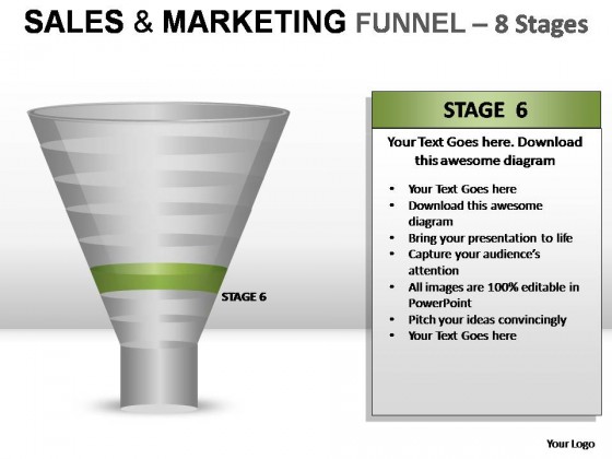 Sales And Marketing Funnel 8 Stages PowerPoint Presentation Slides