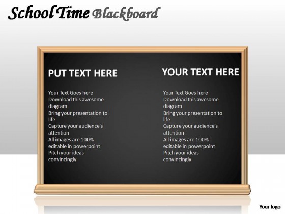 School Time Blackboard PowerPoint Presentation Slides