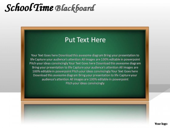 School Time Blackboard PowerPoint Presentation Slides