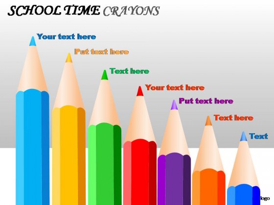 School Time Crayons PowerPoint Presentation Slides