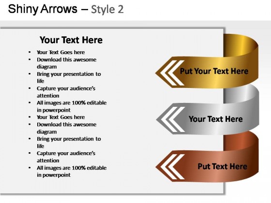 Shiny Arrows Style 2 PowerPoint Presentation Slides