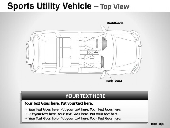 Sports Utility Blue Vehicle Top View PowerPoint Presentation Slides