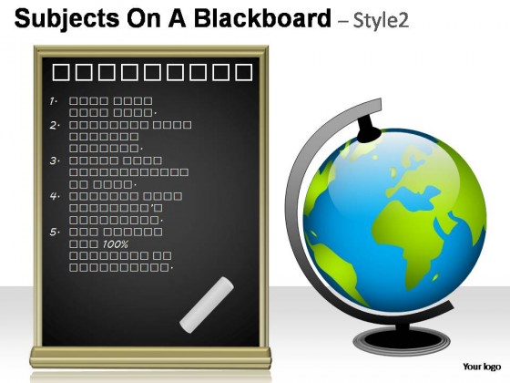 Subjects On A Blackboard Style 2 PowerPoint Presentation Slides