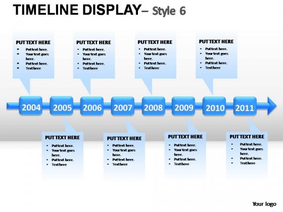 Timeline Display Style 6 PowerPoint Presentation Slides