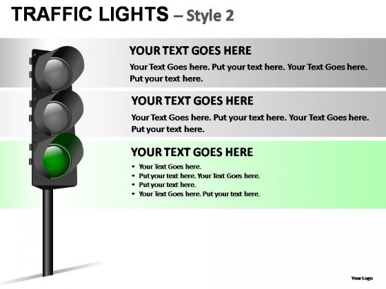 Traffic Lights Style 2 PowerPoint Presentation Slides