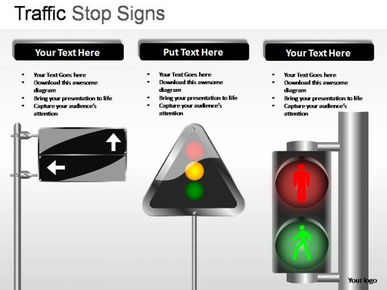 Traffic Stop Signs PowerPoint Presentation Slides