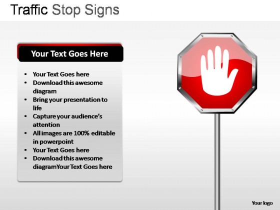 Traffic Stop Signs PowerPoint Presentation Slides