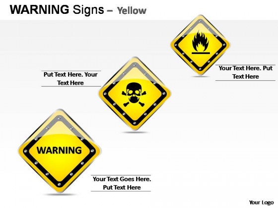 Warning Sign Yellow PowerPoint Presentation Slides