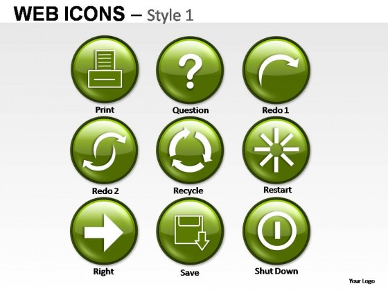 Web Icons Style 1 PowerPoint Presentation Slides