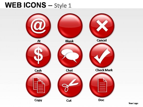 Web Icons Style 1 PowerPoint Presentation Slides