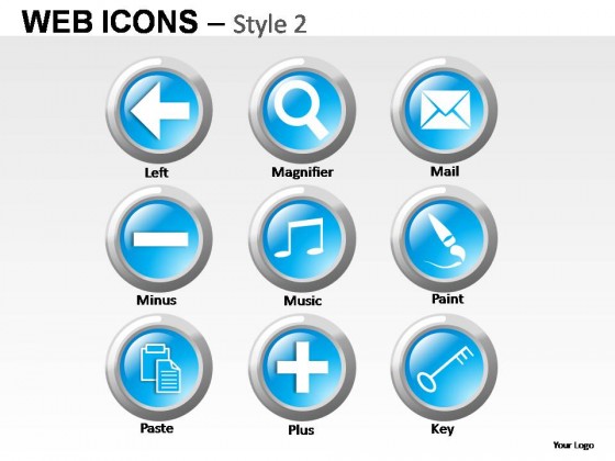 Web Icons Style 2 PowerPoint Presentation Slides