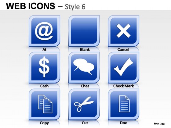 Web Icons Style 6 PowerPoint Presentation Slides
