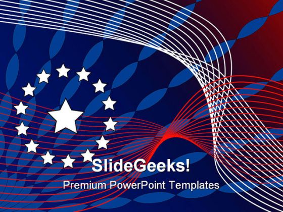 America Flag Star Abstract PowerPoint Template 1110