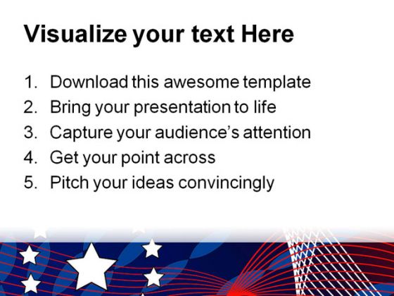 America Flag Star Abstract PowerPoint Template 1110