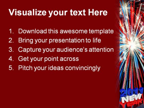 America New Year 2011 Festival PowerPoint Template 1010