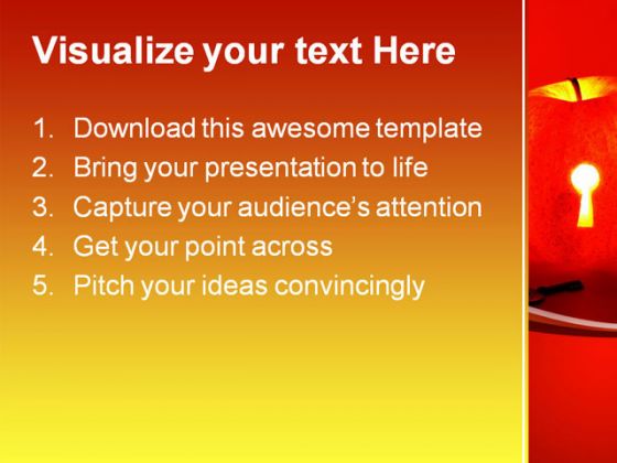 Apple With Keyhole Future PowerPoint Template 1010