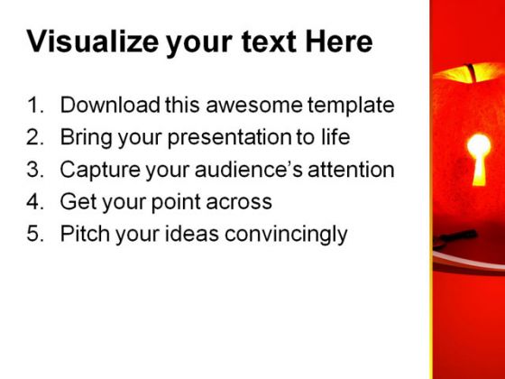 Apple With Keyhole Future PowerPoint Template 1010