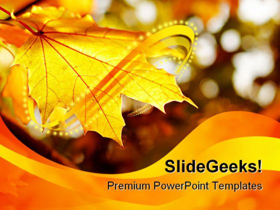 Autumn Leaf Nature PowerPoint Template 1010