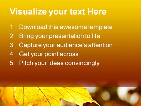 Autumn Leaf Nature PowerPoint Template 1010
