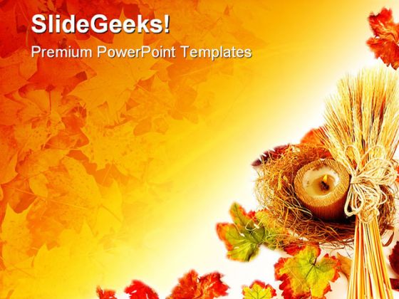 Autumn Leaves02 Nature PowerPoint Template 1010