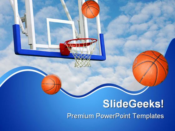 Basketballs Net Sports PowerPoint Backgrounds And Templates 1210