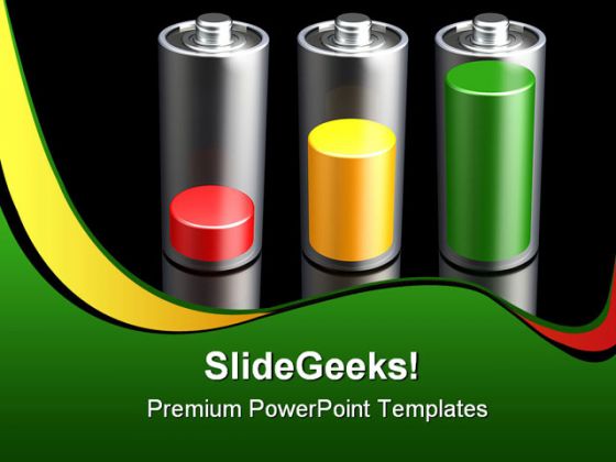 Battery Levels Science PowerPoint Backgrounds And Templates 1210