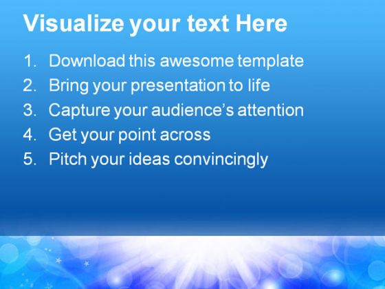 Blue Light Abstract PowerPoint Template 0910