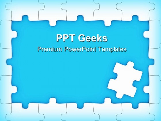 Blue Puzzle Frame Business PowerPoint Templates And PowerPoint 
