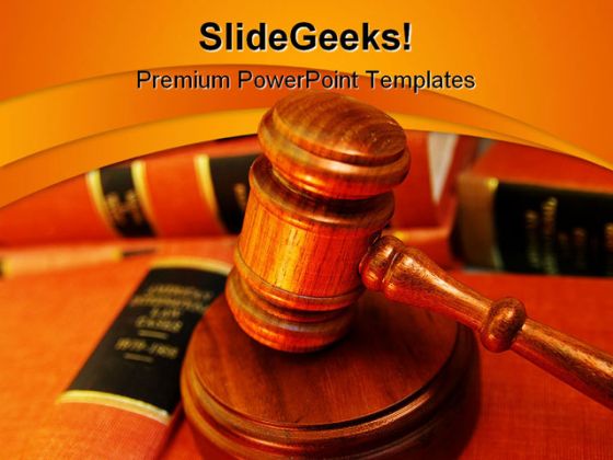 Book Pile Law PowerPoint Template 1110