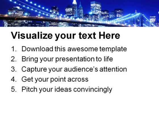 Brooklyn Bridge Beauty PowerPoint Template 1010