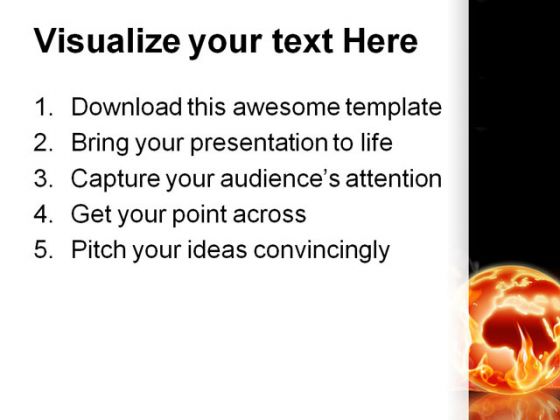 Burning World Globe PowerPoint Template 0910
