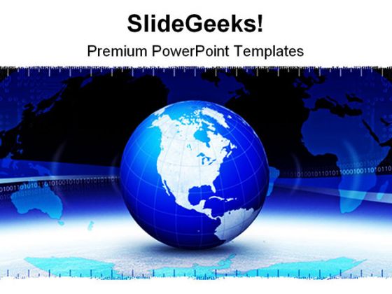 Business Banner Globe PowerPoint Background And Template 1210