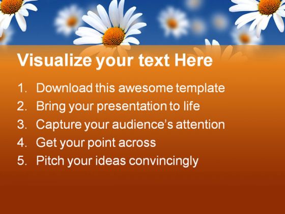 Camomiles Beauty PowerPoint Template 1010